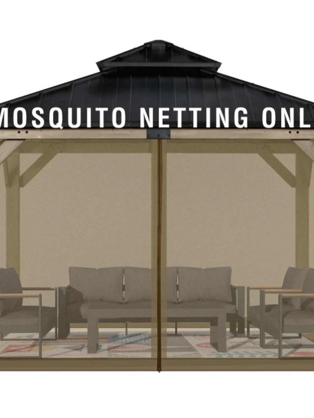 10x10 Netting Panels(4) for Gazebo - Brown NIB